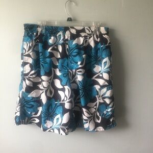 Speedo tropical print swim trunks L